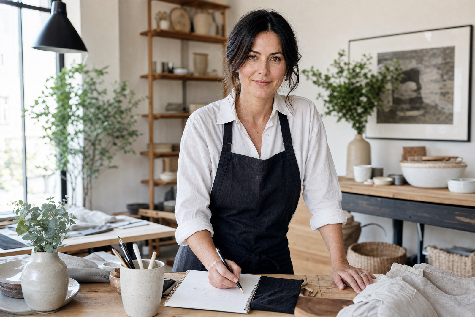 Unternehmerin an ihrem Arbeitsplatz