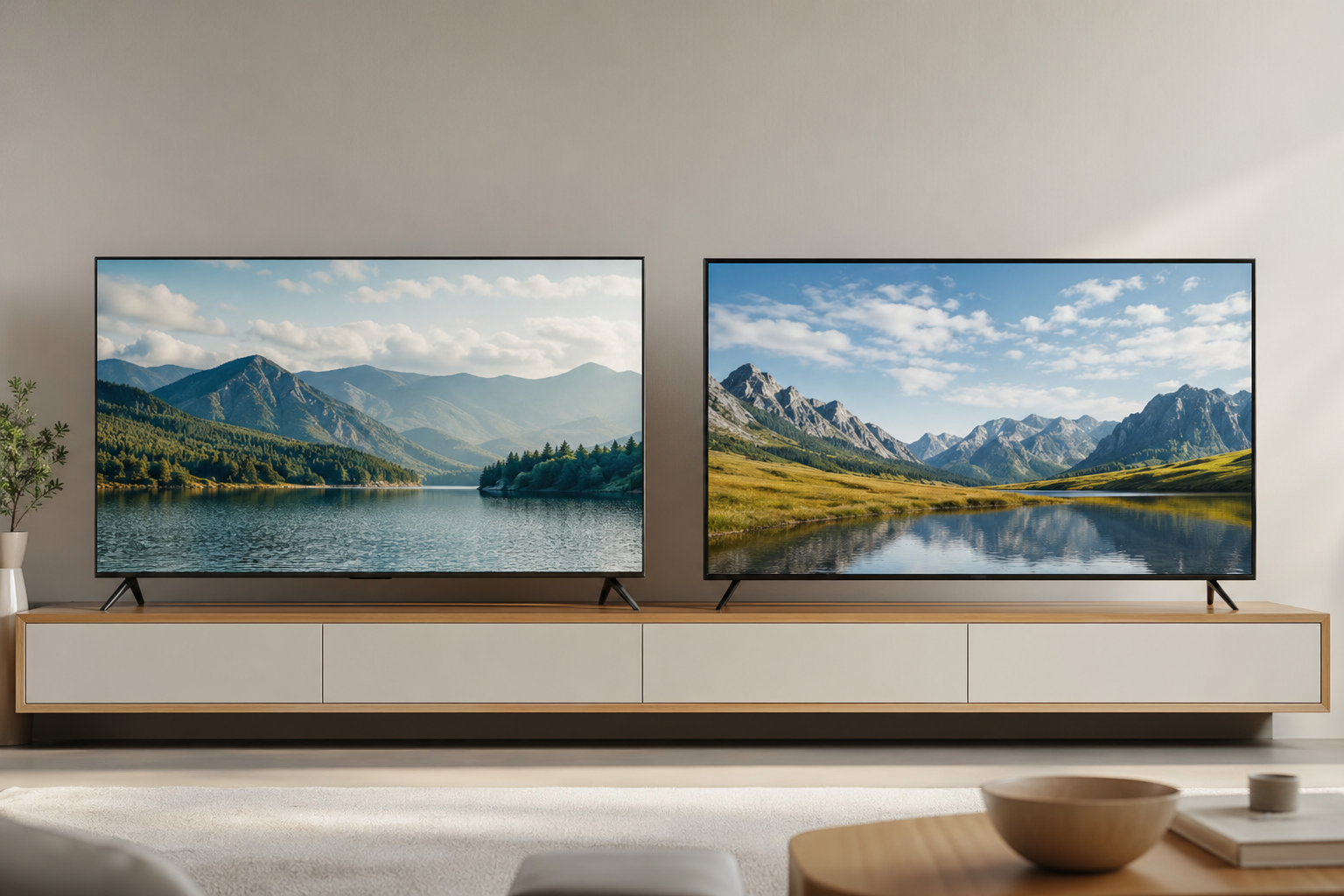 Side-by-side comparison of two streaming services